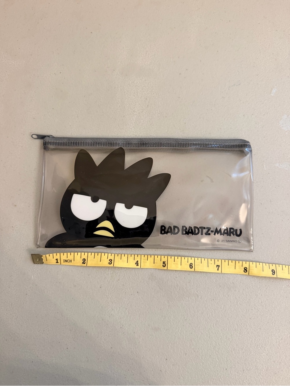 Sanrio Bad Badtz-Maru Clear Toiletry Pouch with Black Character Print